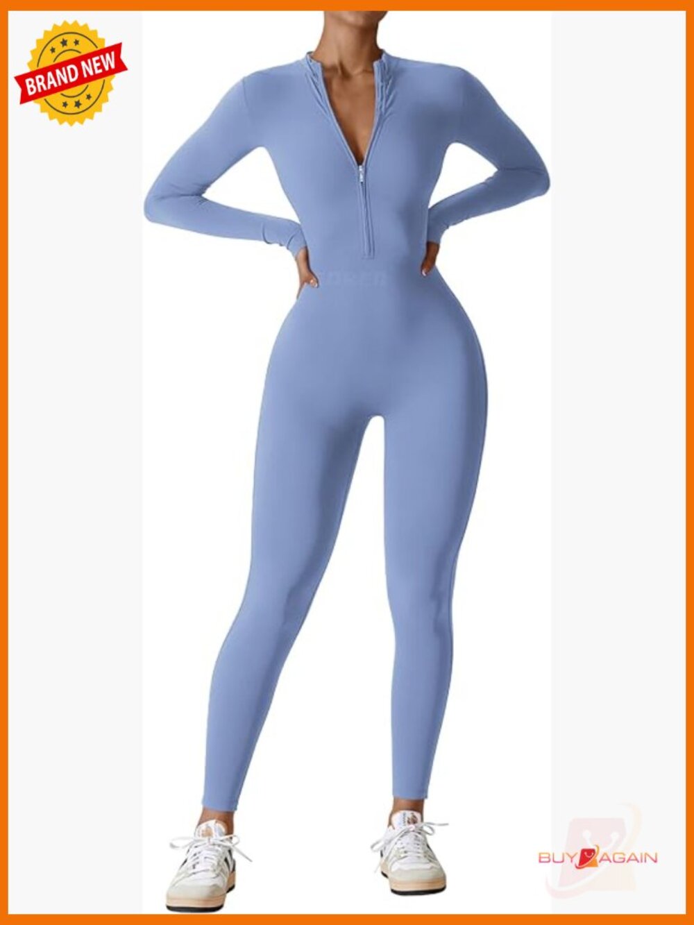 Long Sleeve Zip Up Jumpsuit Romper Bodycon One Piece